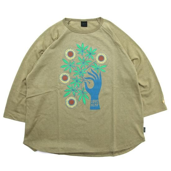 GOHEMP إסLOVE HEMP WIDE BASEBALL TEE (ڡ륰꡼)(μʬT)