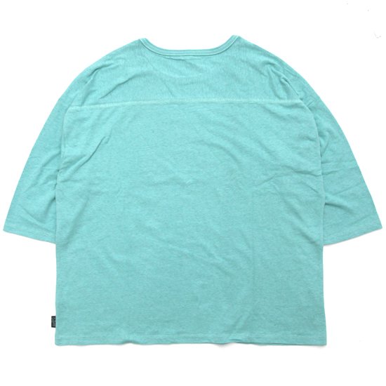GOHEMP ゴーヘンプ｜WIDE FOOTBALL TEE (ミントブルー)(ワイドフットボール 七分袖Tシャツ)の2枚目の画像