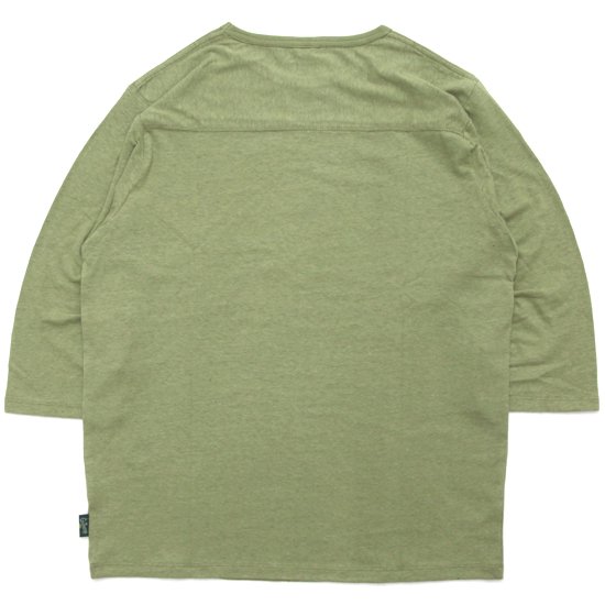GOHEMP ゴーヘンプ｜FOOTBALL TEE (グリーンティー)(フットボール 七分袖Tシャツ)の2枚目の画像