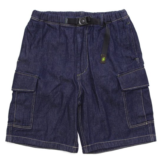 GOHEMP ゴーヘンプ｜9oz DENIM CARGO WIDE HALF SHORTS (ワンウォッシュ)(デニムショートパンツ)