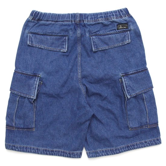 GOHEMP ゴーヘンプ｜9oz DENIM CARGO WIDE HALF SHORTS (ユーズドウォッシュ)(デニムショートパンツ)