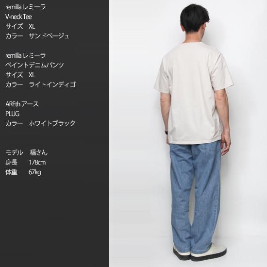 remilla レミーラ｜V-neck Tee (スモーキーグレイ)(VネックTシャツ)