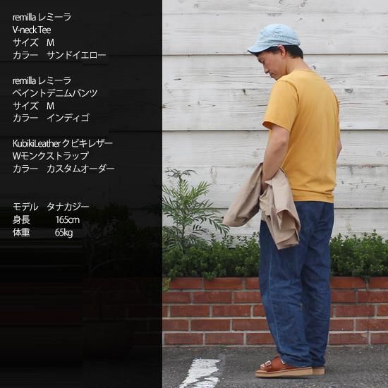 レミーラ remilla つなぎ サイズS remilla レミーラ｜V-neck Tee (スモーキーグレイ)(VネックTシャツ)