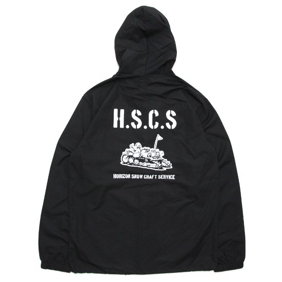 【horizon ホライズン】H.S.C.S Hooded Coach Jacket (ブラック)(フード付き コーチジャケット)