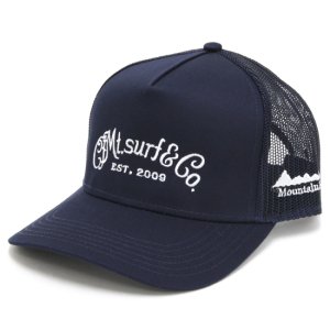 【MountainSurf マウンテンサーフ】刺繍 mesh cap (ネイビー)(メッシュキャップ) 