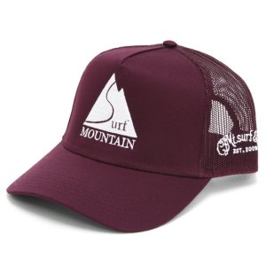 【MountainSurf マウンテンサーフ】刺繍 mesh cap (バーガンディ)(メッシュキャップ) 