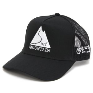 【MountainSurf マウンテンサーフ】刺繍 mesh cap (ブラック)(メッシュキャップ) 