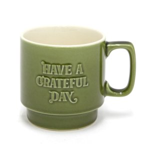 HAVE A GRATEFUL DAY ハブアグレイトフルデイ｜VINTAGE MUG CUP (グリーン)(スタッキング マグカップ)