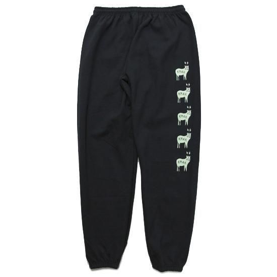 【KM4K カモシカ】EASY SWEAT PANTS (ブラック)(イージースウェットパンツ)の商品画像1枚目