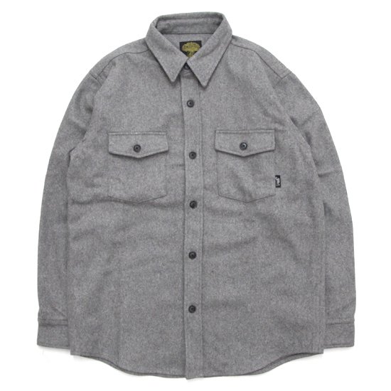 【GREENCLOTHING グリーンクロージング】WOOL FLANNEL SHIRTS (アッシュ)(ウールフランネルシャツ)