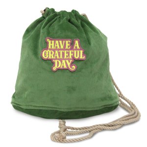 HAVE A GRATEFUL DAY ハブアグレイトフルデイ｜CORDUROY POUCH (グリーン)(巾着バッグ)