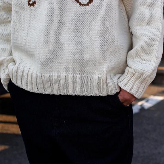 HAVE A GRATEFUL DAY★PEACE PATTERN WOOL新品 HAVE A GRATEFUL DAY ハブアグレイトフルデイ｜WOOL KNIT CREW (ダーク