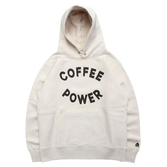 TACOMA FUJI RECORDS タコマフジレコード｜COFFEE POWER HOODIE (ナチュラル)(刺繍 スウェットパーカー)