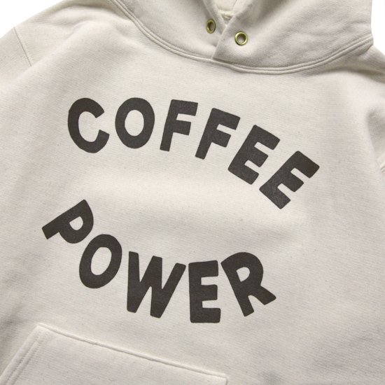 TACOMA FUJI RECORDS タコマフジレコード｜COFFEE POWER HOODIE (ナチュラル)(刺繍 スウェットパーカー)