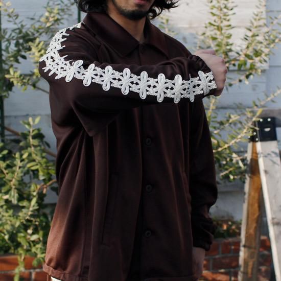 Nasngwam ナスングワム｜KINGSTON JACKET (ブラウン)(刺繍 ジャージ)