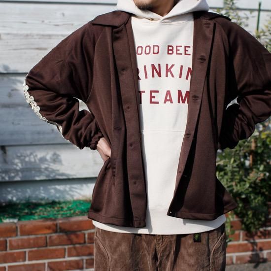 Nasngwam ナスングワム｜KINGSTON JACKET (ブラウン)(刺繍 ジャージ)