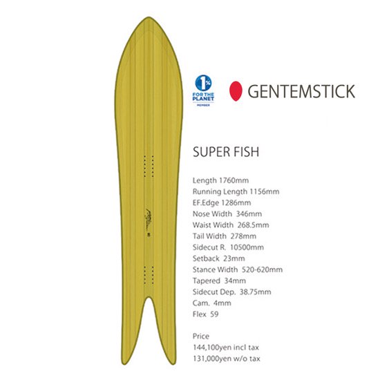 24-25予約商品】GENTEMSTIC ゲンテンスティック｜SUPER FISH 176(スーパーフィッシュ)(アクセルキャンバー)