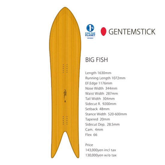 【24-25予約商品】GENTEMSTIC ゲンテンスティック｜BIG FISH 163(ビックフィッシュ)(アクセルキャンバー)