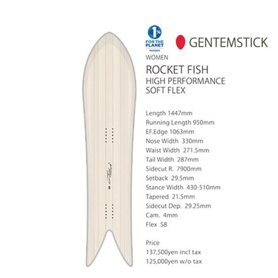 24-25予約商品】GENTEMSTIC ゲンテンスティック｜ROCKET FISH 144 HIGH PERFORMANCE SOFT FLEX  (ソフトフレックス)(WOMEN)