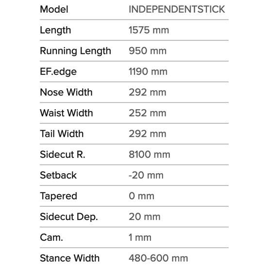 GENTEMSTICK ゲンテンスティック】24-25 INDEPENDENTSTICK 157