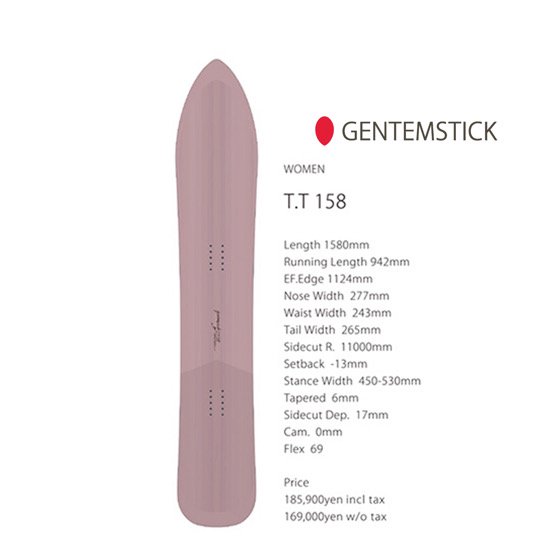 24-25予約商品】GENTEMSTIC ゲンテンスティック｜TT 158 (WOMEN)(ティーティ－158)(フラットキャンバー)