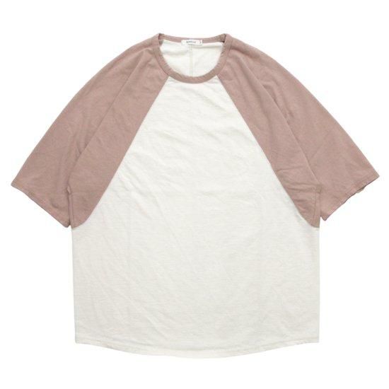 remilla レミーラ｜ラグドル五分Tee (ナチュラル×サンドピンク