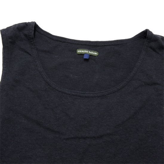 Phatee ファッティー｜SUPERB THREAD POCKET TANK (ブラック)(素晴らしいヘンプコットンタンクトップ)