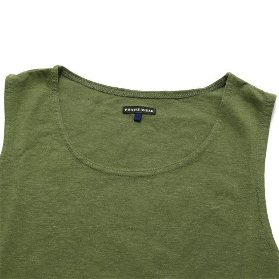 Phatee ファッティー｜SUPERB THREAD POCKET TANK (マッチャ)(素晴らしいヘンプコットンタンクトップ)