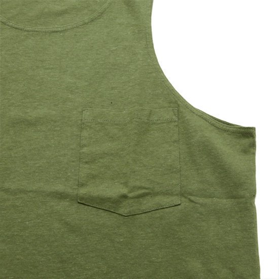 Phatee ファッティー｜SUPERB THREAD POCKET TANK (マッチャ)(素晴らしいヘンプコットンタンクトップ)