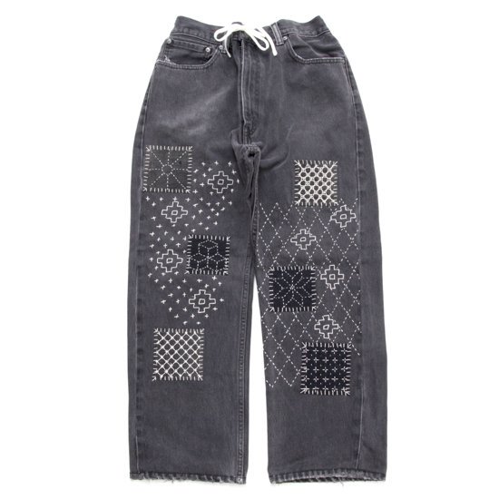 Nasngwam ʥ󥰥SASHIKO EASY DENIM PANTS (֥å L-1)(ϥɻɽǥ˥।ѥ)