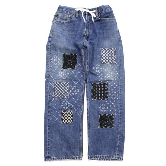 Nasngwam ʥ󥰥SASHIKO EASY DENIM PANTS (֥롼 L-2)(ϥɻɽǥ˥।ѥ)