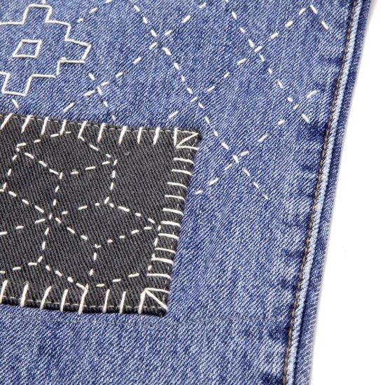 Nasngwam ナスングワム｜SASHIKO EASY DENIM PANTS (ブルー M-1