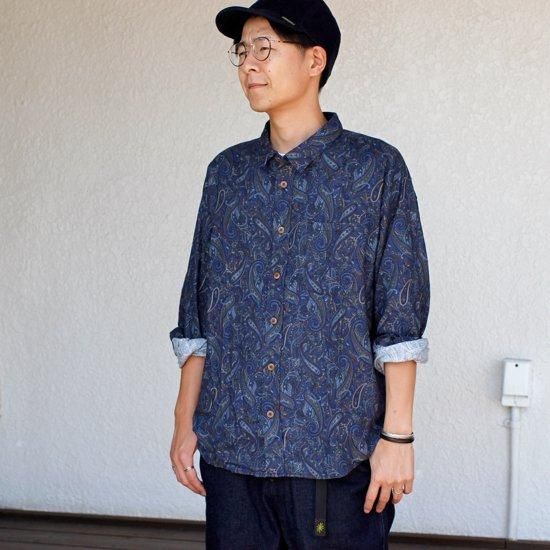 Nasngwam ナスングアム　ペイズリー柄シャツ XL Nasngwam ナスングワム｜PETAL SHIRTS (ブラウン)(ウール混