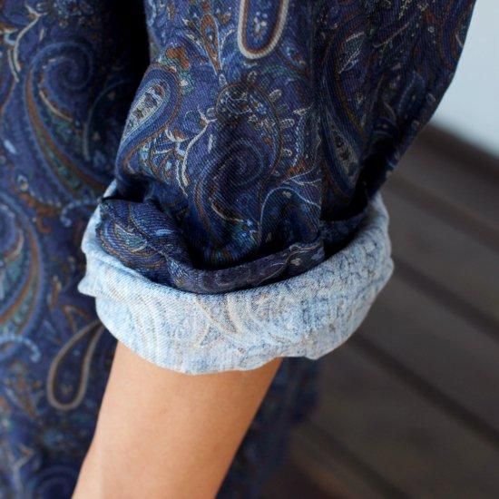 Nasngwam ナスングアム　ペイズリー柄シャツ XL Nasngwam ナスングワム｜PETAL SHIRTS (ブラウン)(ウール混