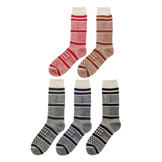 ROTOTO ȥȡMULTI JACQUARD CREW SOCKS (䤹㥬Ԥߥ롼å)ξʲ1