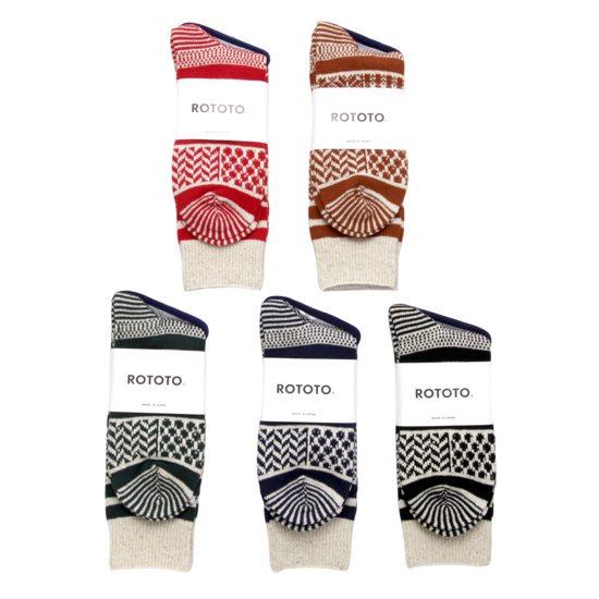 ROTOTO ȥȡMULTI JACQUARD CREW SOCKS (䤹㥬Ԥߥ롼å)2ܤβ