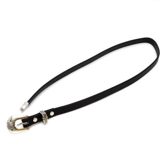 ✨美品✨モンブラン　シャイニーステンレススティールピンバックル　レザー　黒 MOONSHINE LEATHER｜Del Rio Buckle ブラック