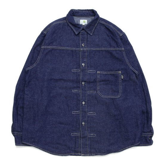 GOHEMP إס7.5oz DENIM PLEATS WORK SHIRTS(󥦥å)(Υإץåȥǥ˥ॷ)