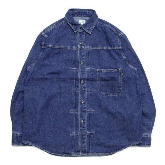 GOHEMP إס7.5oz DENIM PLEATS WORK SHIRTS(桼ɥå)(Υإץåȥǥ˥ॷ)