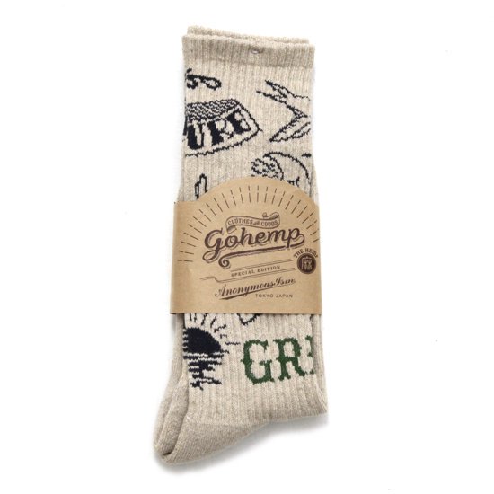 GOHEMP إסGREEN EARTH CREW SOCKS (꡼)(ĶؤΥå줿å)