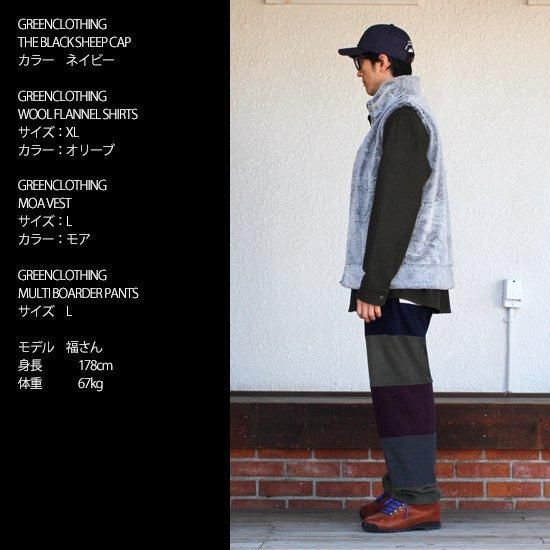 GREEN CLOTHING （グリーンクロージング） MOA VEST GREEN CLOTHING グリーンクロージング】MOA VEST (モアベスト)