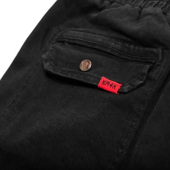 KM4K パンツ KM4K カモシカ】EASY DENIM HIKE PANTS (ブラック)(超ストレッチ