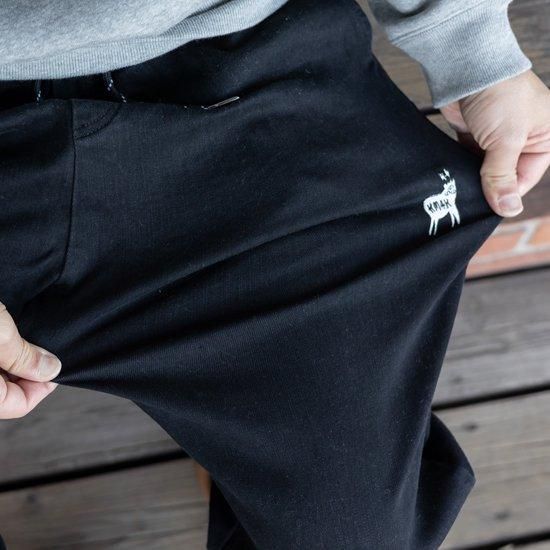 KM4K カモシカ】EASY DENIM HIKE PANTS (ブラック)(超ストレッチデニム