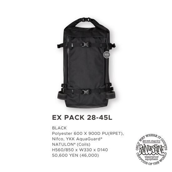 RAIN OR SHINE レインオアシャイン 25-26予約商品】RAIN OR SHINE レインオアシャイン｜EX PACK 28-45L