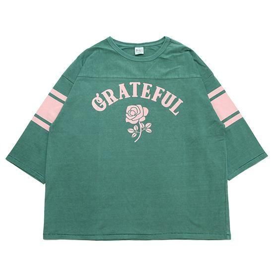 HAVE A GRATEFUL DAY ハブアグレイトフルデイ｜FOOTBALL T-SHIRT (ティール)(プリントフットボールTシャツ)