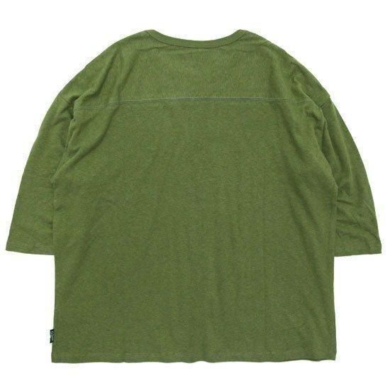 GOHEMP ゴーヘンプ｜WIDE FOOTBALL TEE (ライムグリーン)(ワイドフットボール 七分袖Tシャツ)の2枚目の画像
