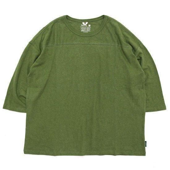 GOHEMP ゴーヘンプ｜WIDE FOOTBALL TEE (ライムグリーン)(ワイドフットボール 七分袖Tシャツ)