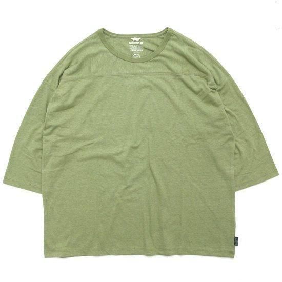 GOHEMP ゴーヘンプ｜WIDE FOOTBALL TEE (グリーンティー)(ワイドフットボール 七分袖Tシャツ)