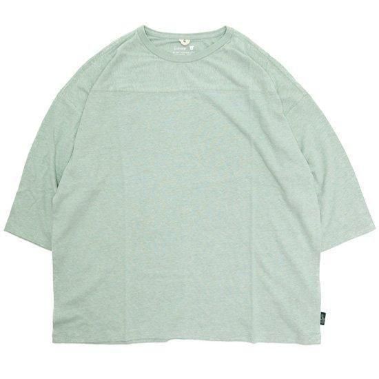 GOHEMP ゴーヘンプ｜WIDE FOOTBALL TEE (ペールグリーン)(ワイドフットボール 七分袖Tシャツ)