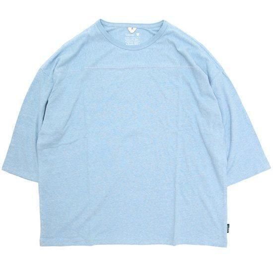 GOHEMP ゴーヘンプ｜WIDE FOOTBALL TEE (スカイブルー)(ワイドフットボール 七分袖Tシャツ)